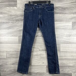 Volcom Jeans Womens Youth Teens Sz 30 Blue Skinny Dark Wash Low Rise Skater Punk